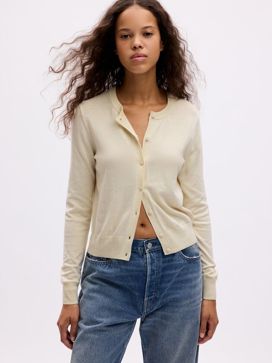 Cardigan con scollo rotondo Donna_0