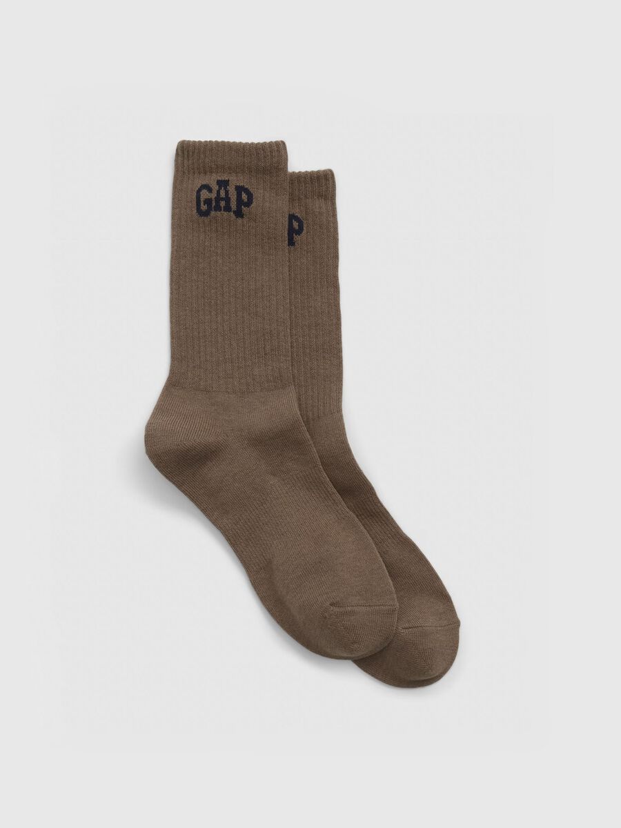 Short socks with jacquard logo Man_0