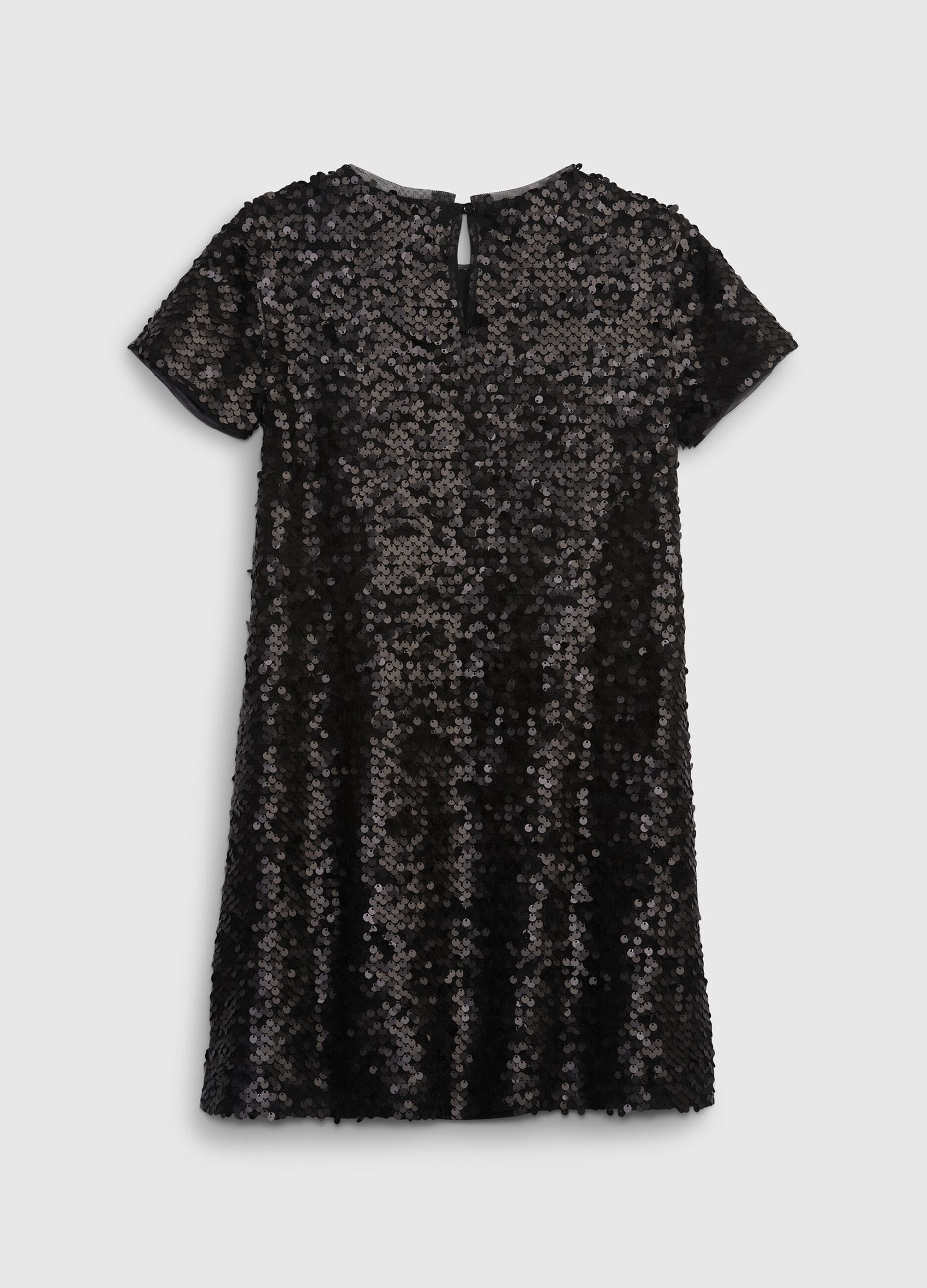 Short-sleeved dress with sequins_1