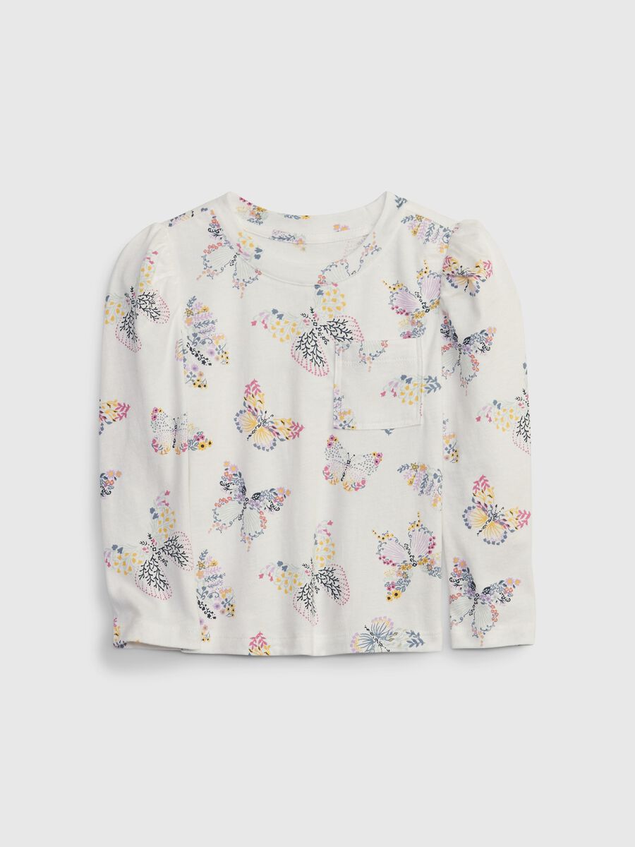 Organic cotton t-shirt with butterflies print Newborn Boy_0