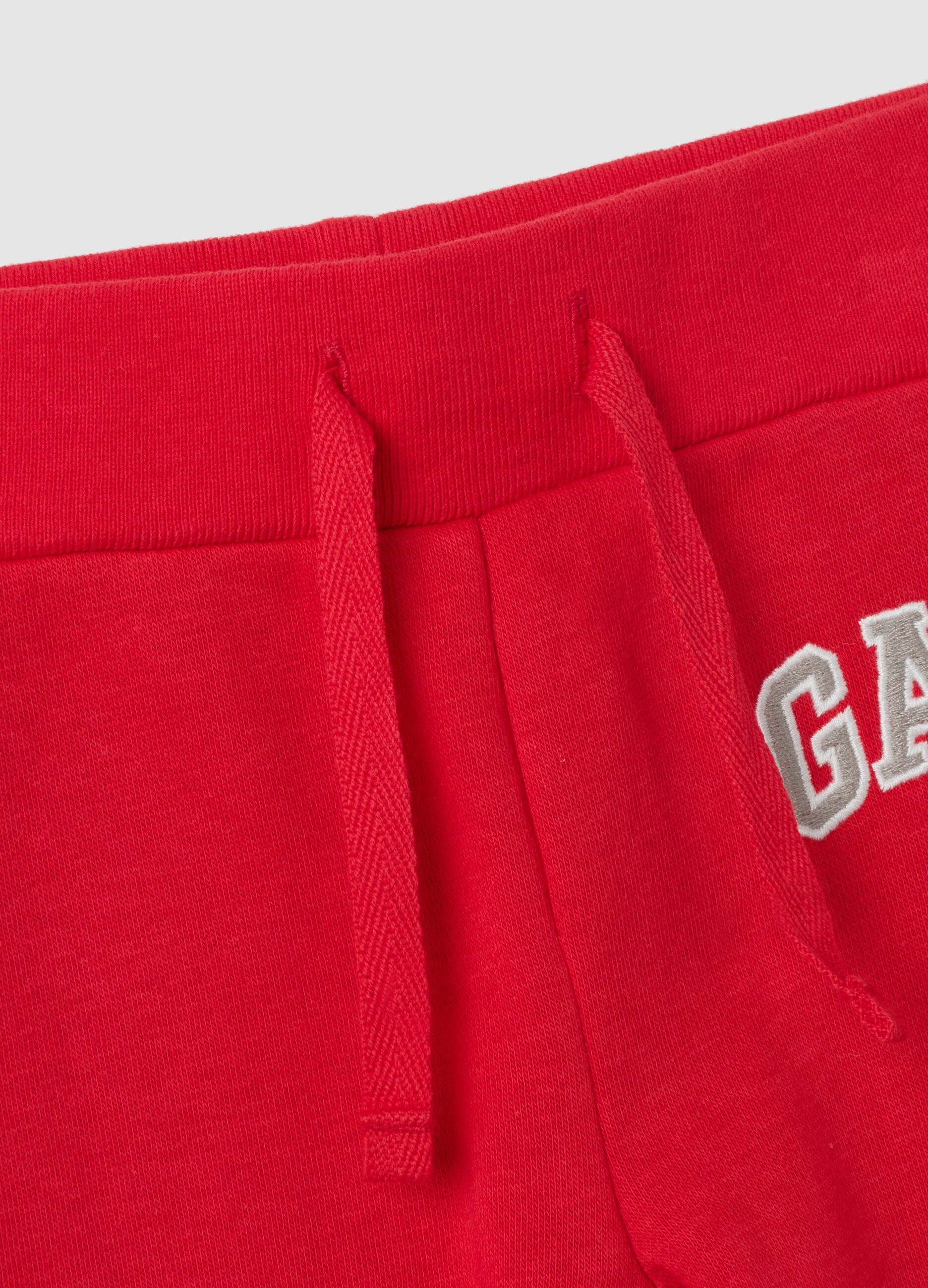 Joggers in felpa con ricamo logo_3