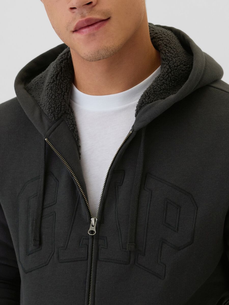 Felpa con cappuccio ricamo logo Uomo_3