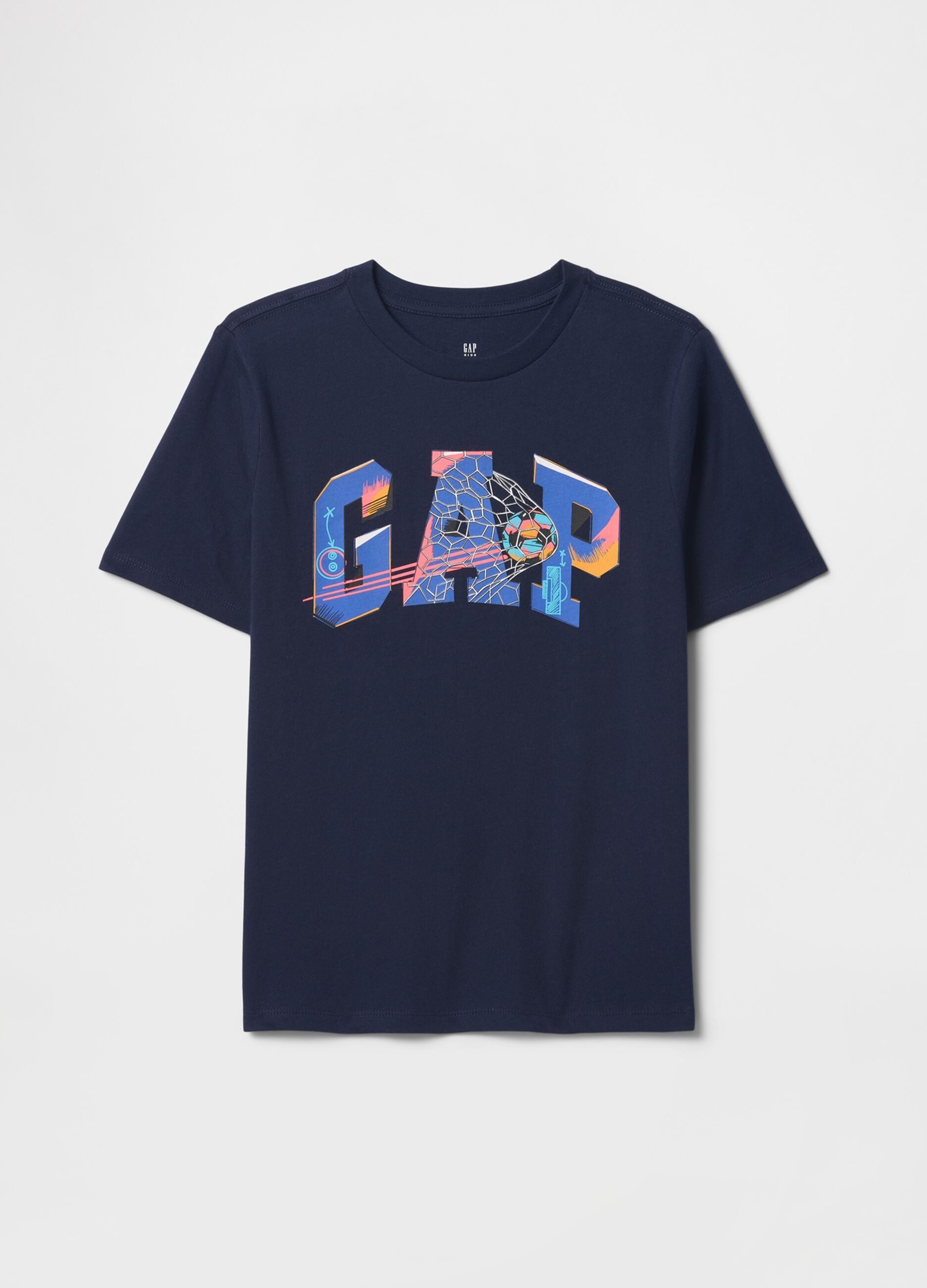 Maglietta blu con grafica colorata GAP