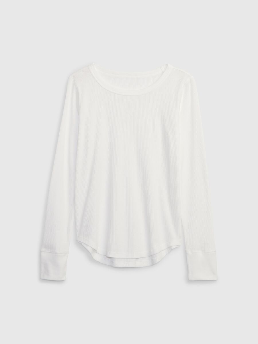 Long-sleeve t-shirt with microwaffle texture Woman_3