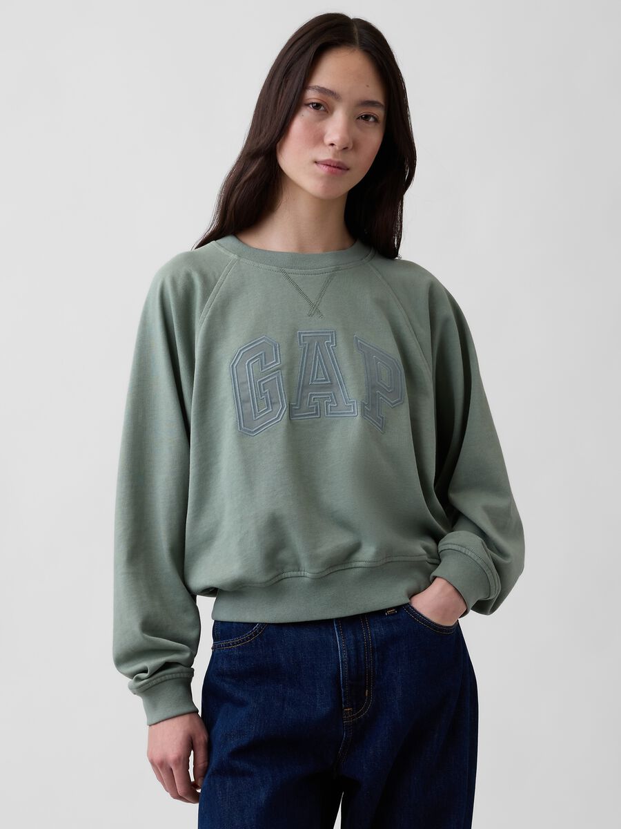 Felpa girocollo in misto cotone con logo GAP Donna_1