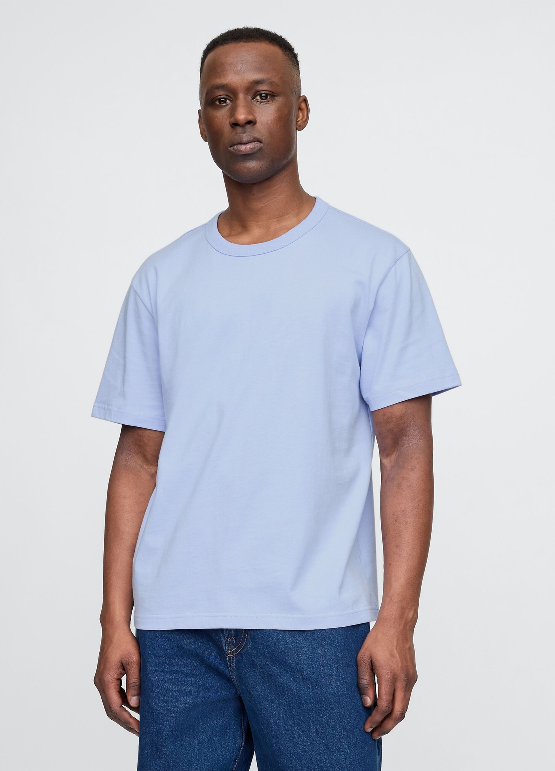 T-shirt azzurra a maniche corte in cotone Gap