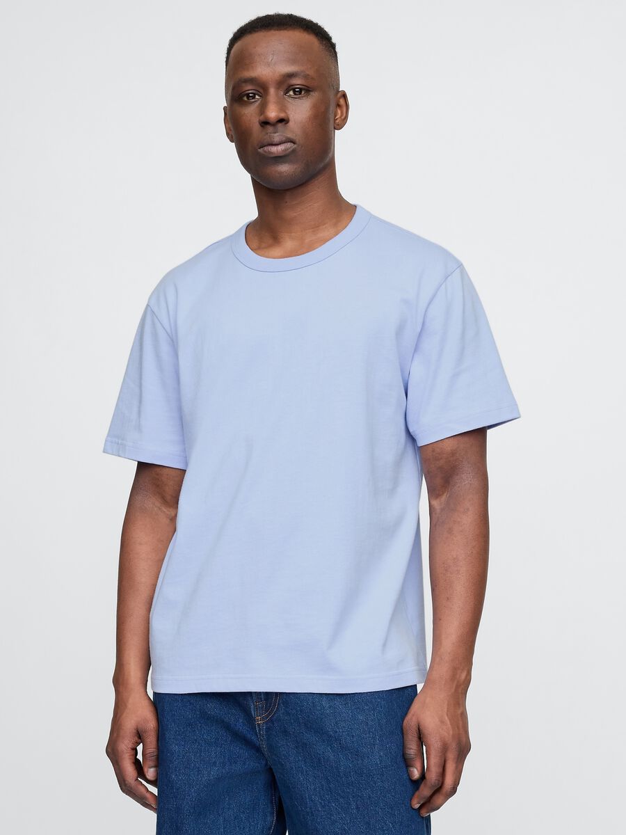 Blue short sleeve cotton T-shirt by Gap Man_0
