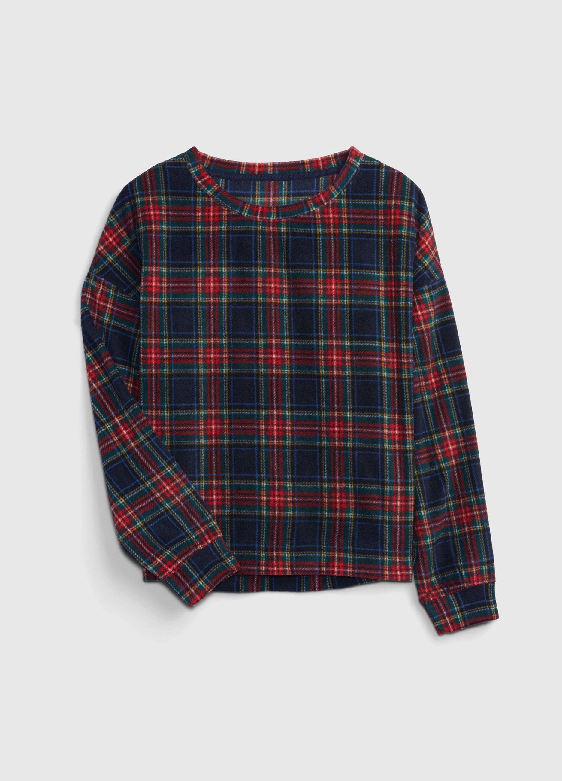 Top pigiama in pile tartan_1