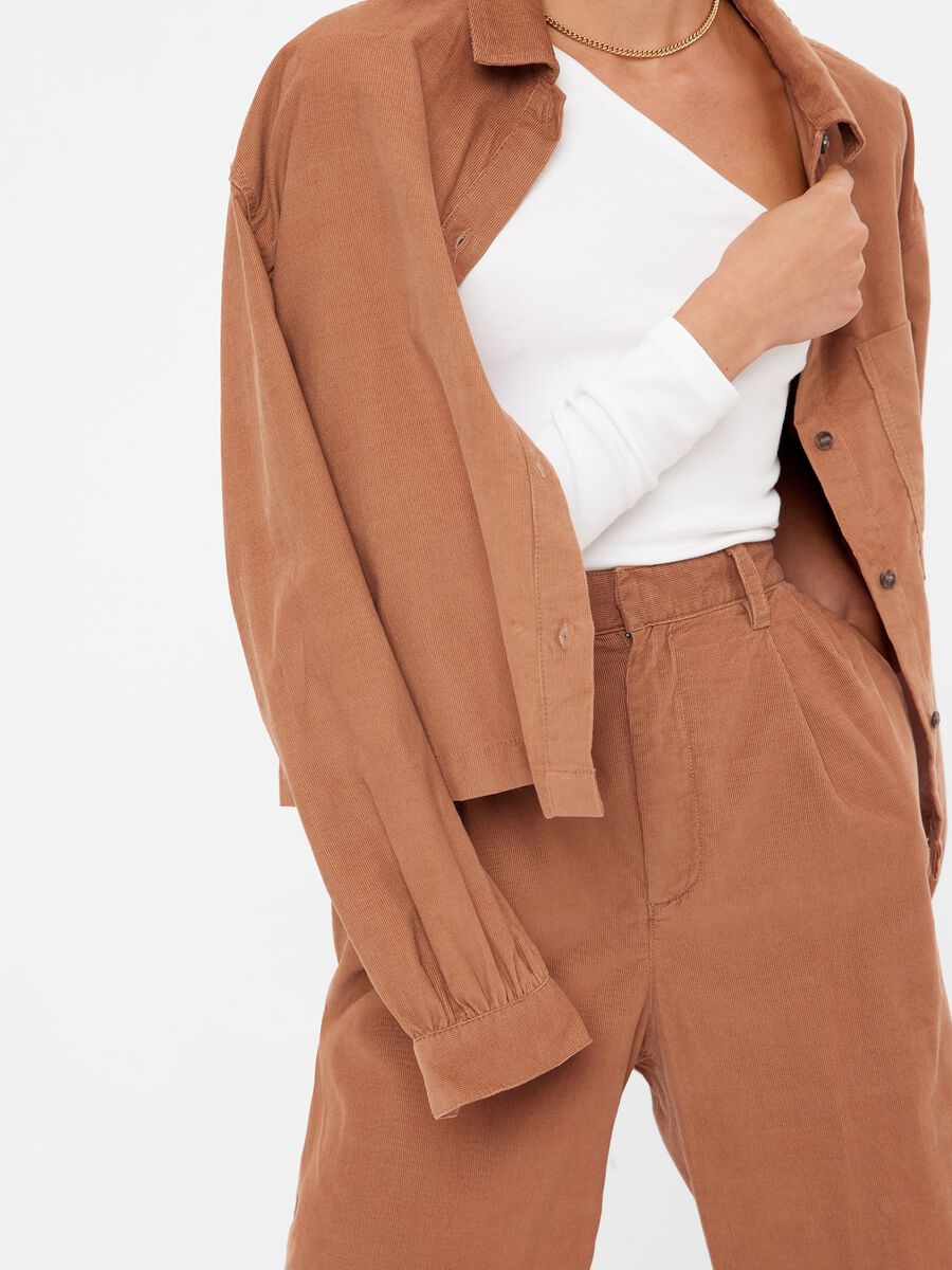 Tapered-fit corduroy trousers Woman_2