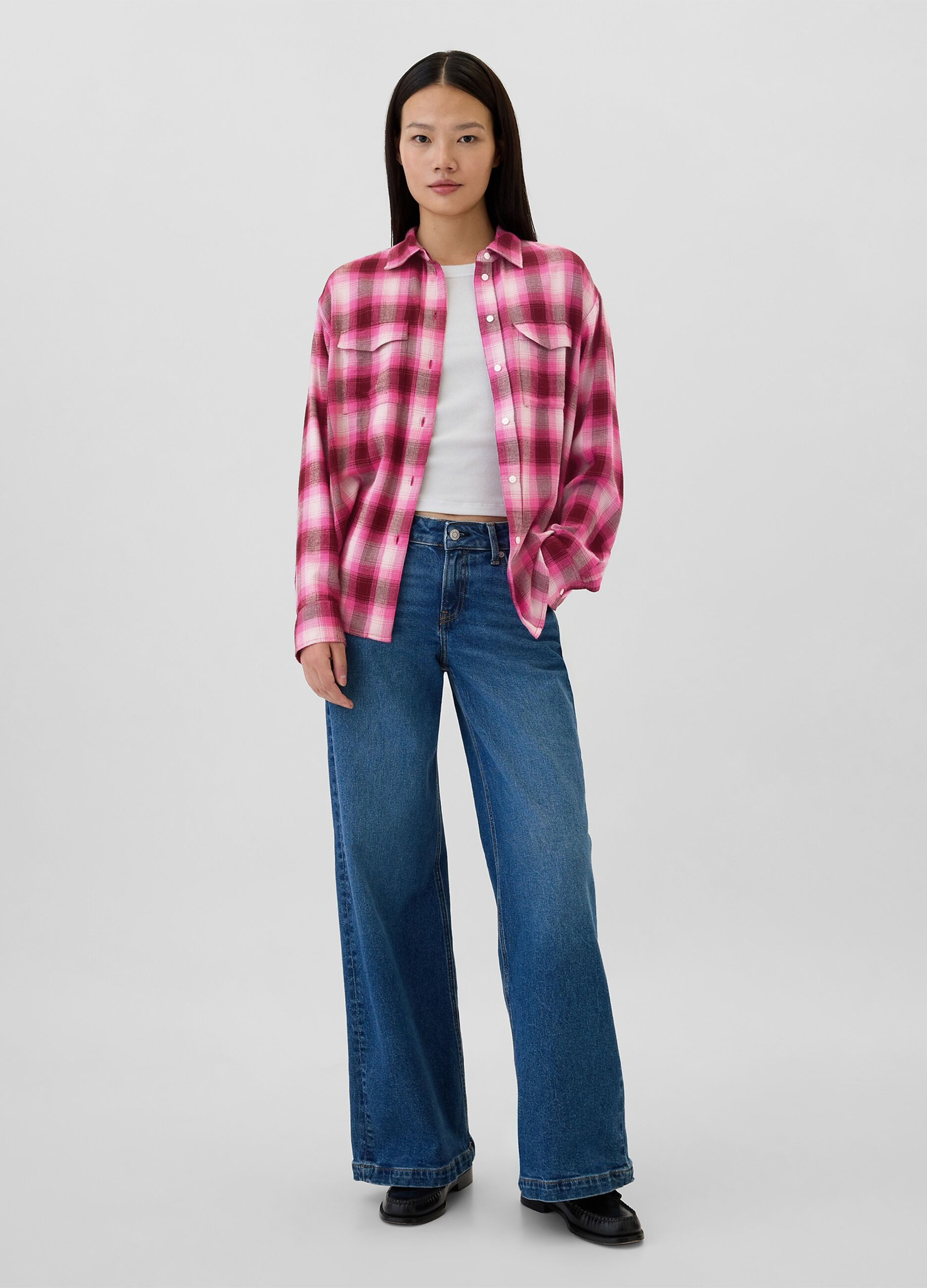 Check flannel shirt with pockets_1