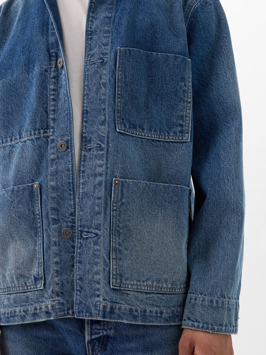 Short relaxed-fit jacket in denim Man_4