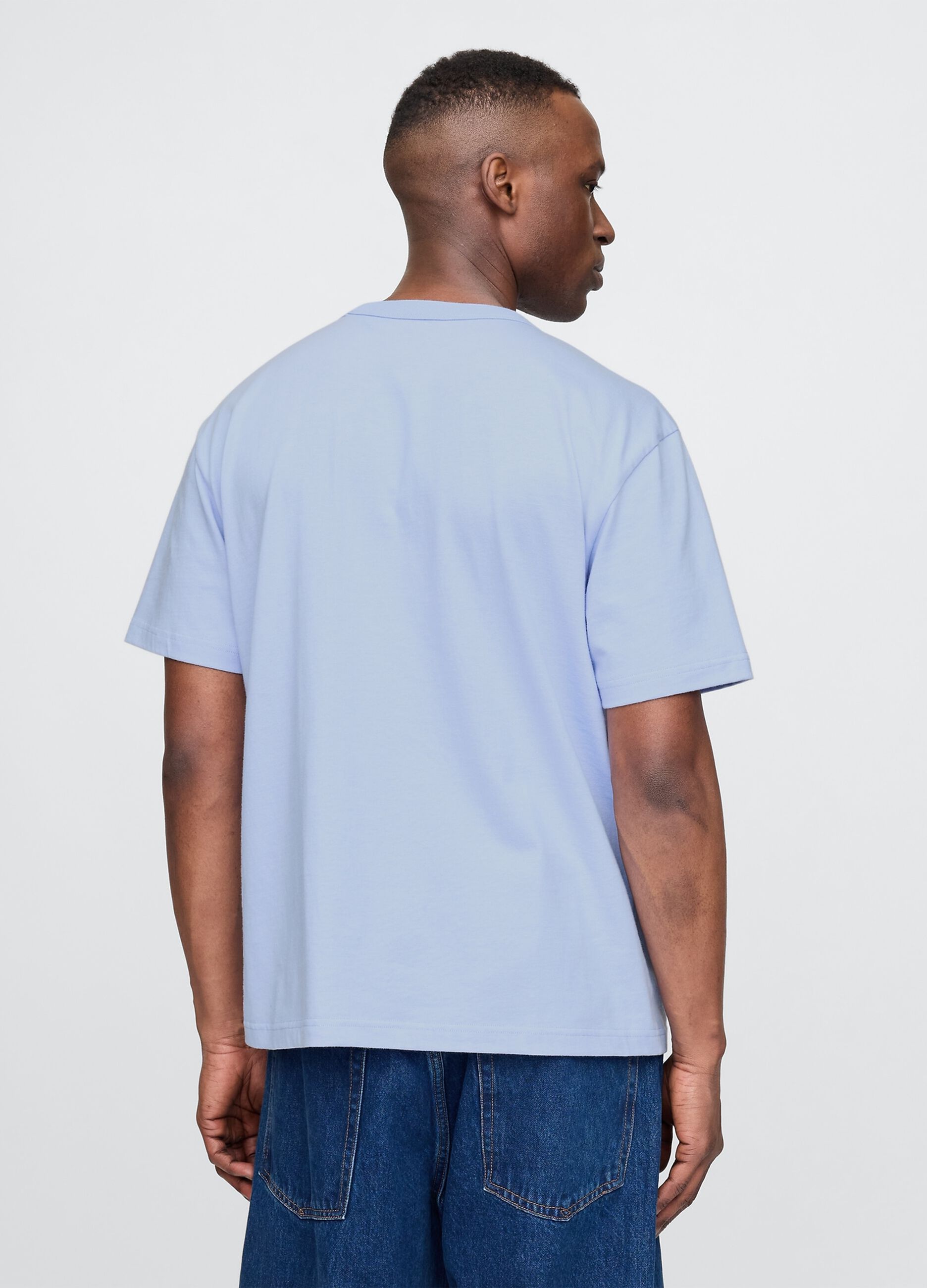 T-shirt azzurra a maniche corte in cotone Gap_2