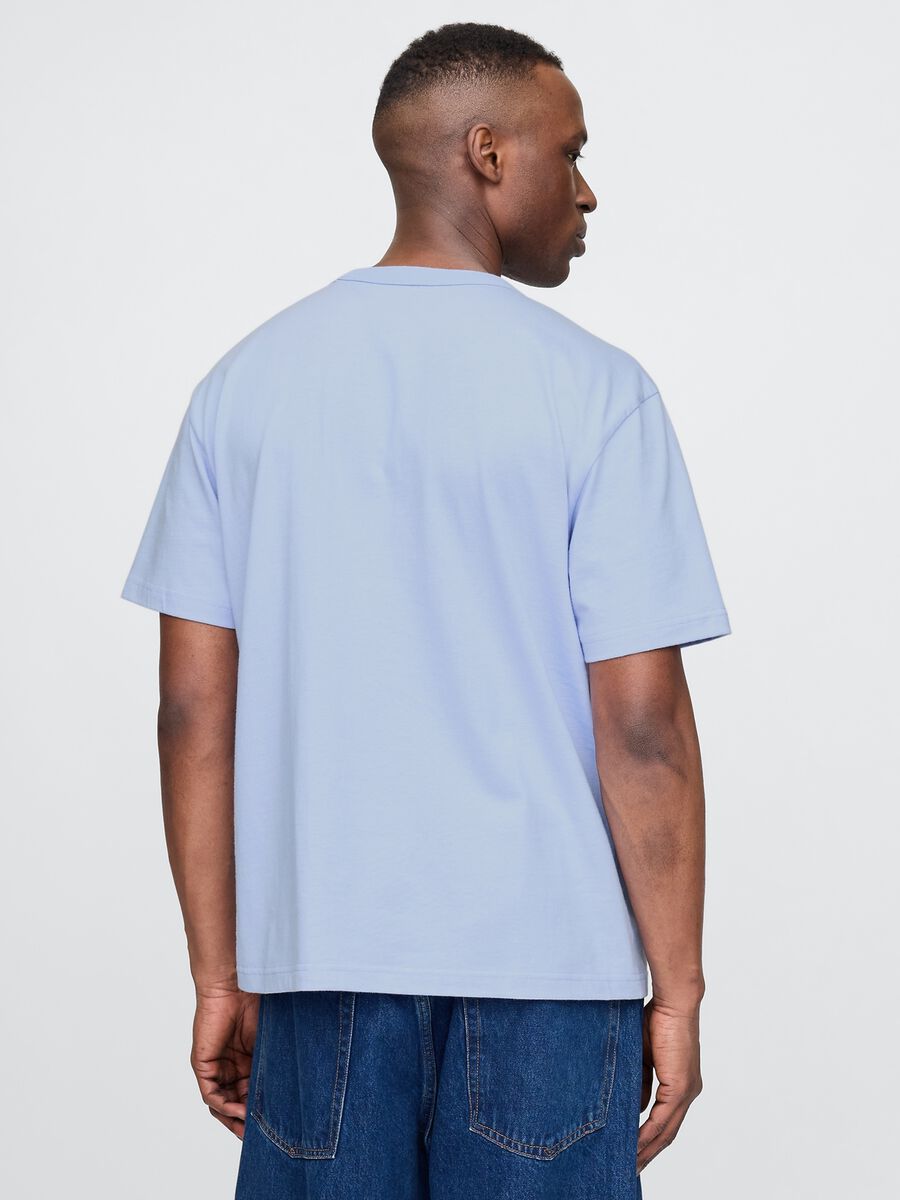 Blue short sleeve cotton T-shirt by Gap Man_2