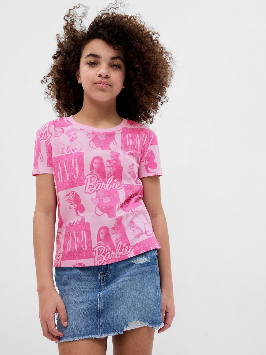 T-shirt con stampa all-over Barbie™ Bambina_0