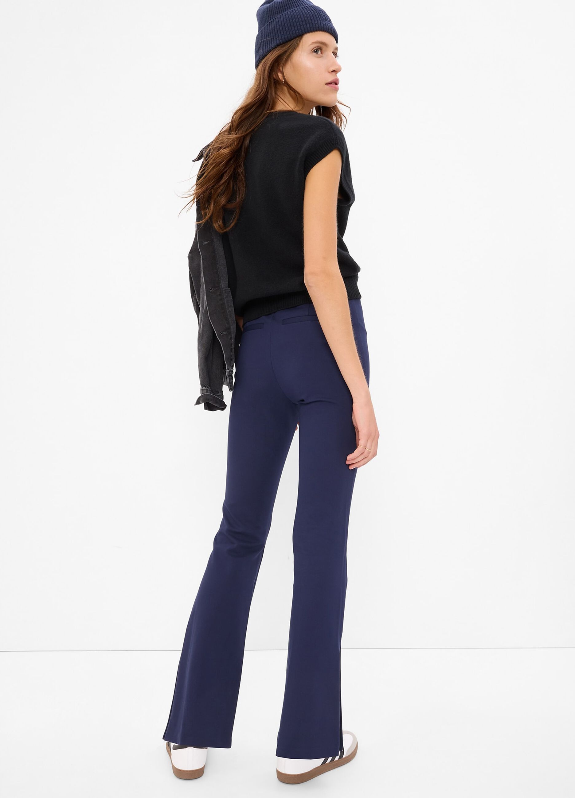 Flare-fit trousers with splits_2