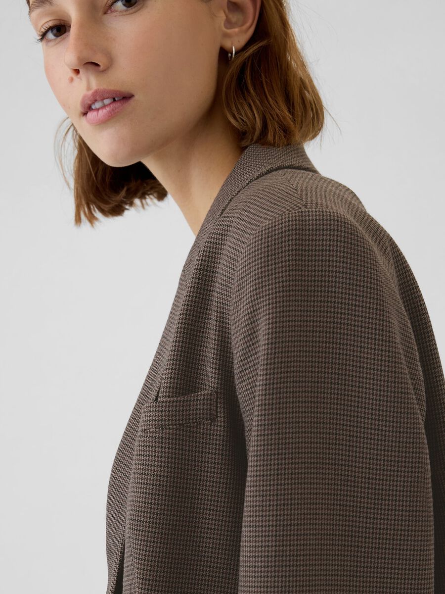 Blazer monopetto in pied de poule Donna_3