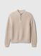 Pullover mock neck con mezza zip_3