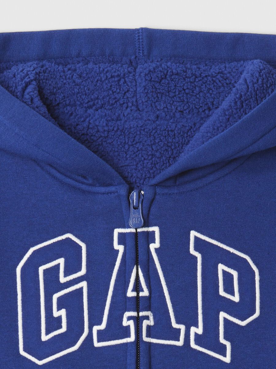 Full-zip con cappuccio interno in sherpa Bimbo_2