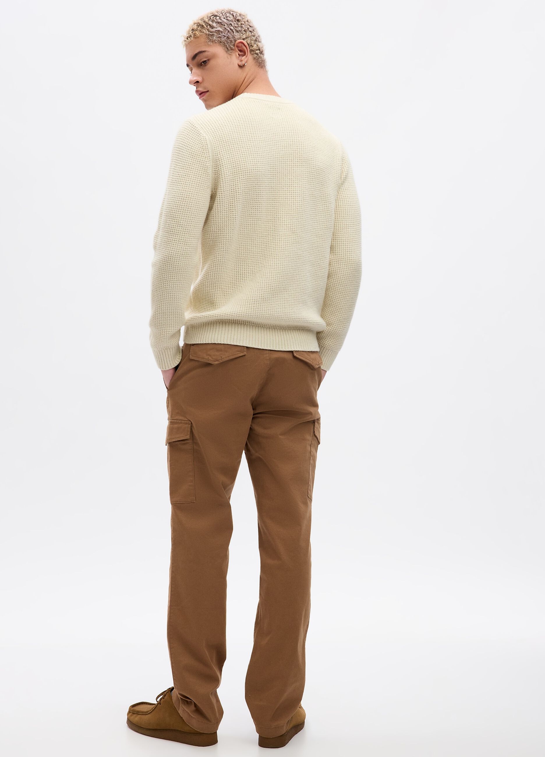 Slim-fit cargo trousers in stretch cotton_1