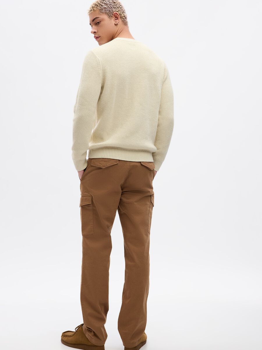 Slim-fit cargo trousers in stretch cotton Man_1