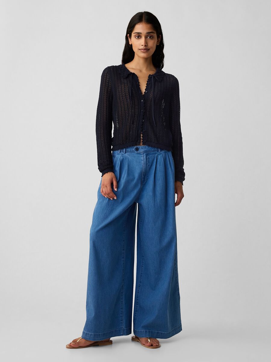 GAP x DÔEN Cardigan traforato con colletto Donna_0