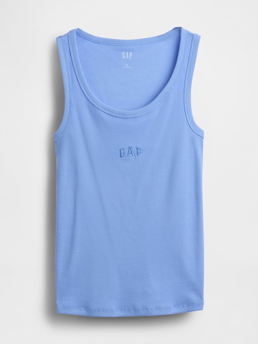 Tank top in cotone elasticizzato con logo GAP Donna_4