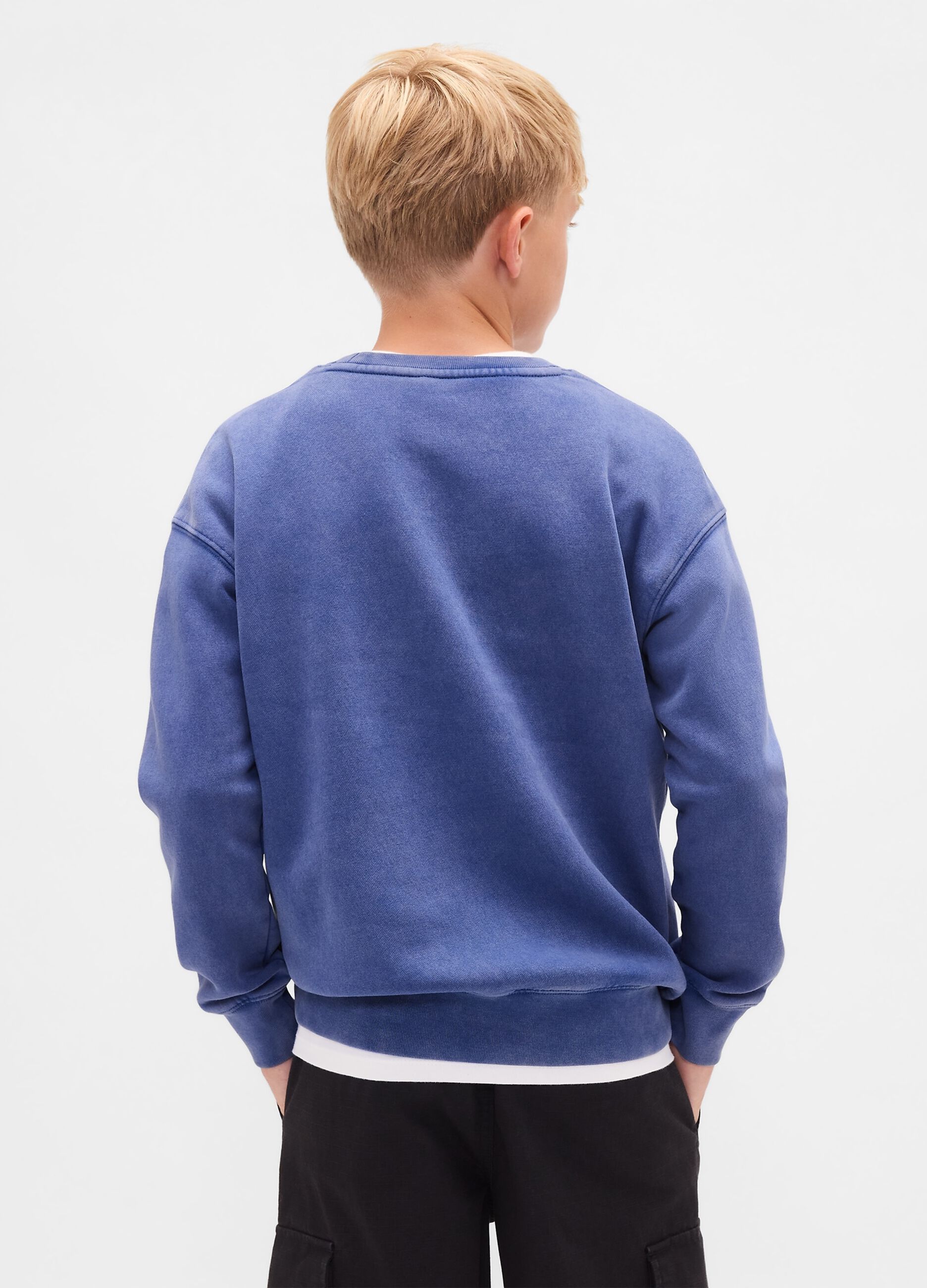 Felpa blu in cotone per bambino_1