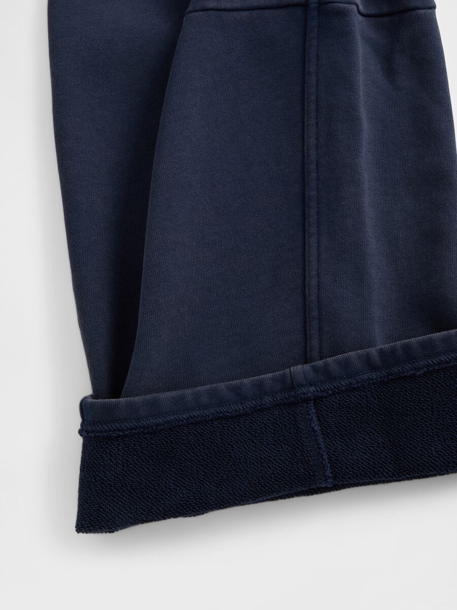 Blue Cotton Blend Trousers Woman_5