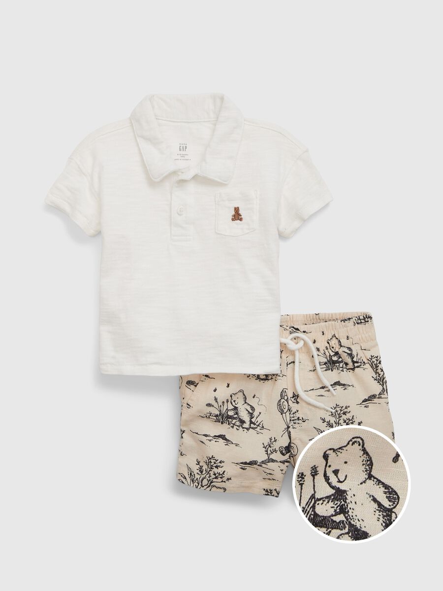 Cotton polo shirt and Bermuda shorts set Newborn Boy_1