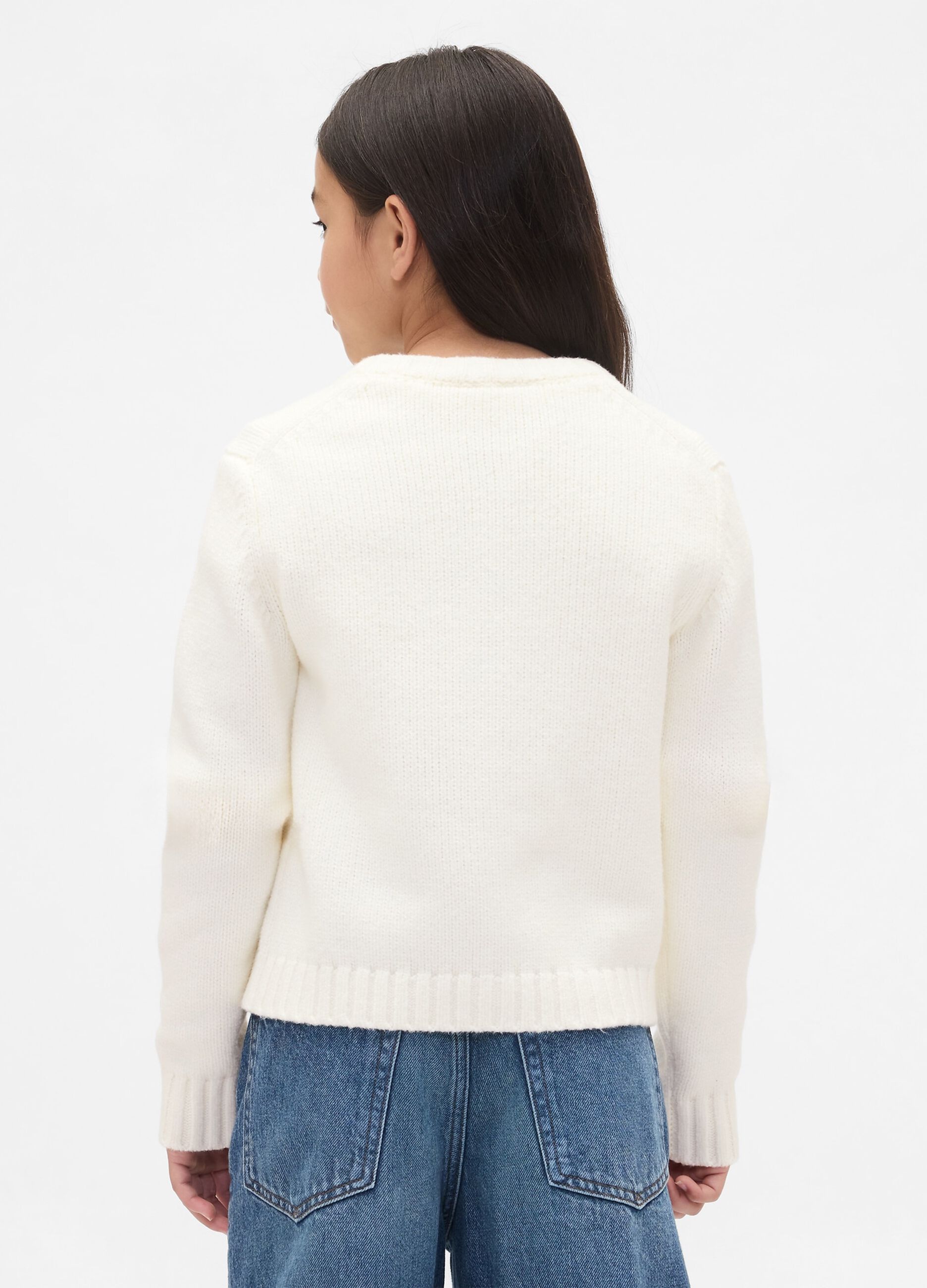 Cardigan bianco in misto cotone_1
