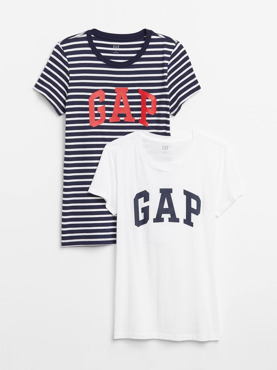 Bipack t-shirt con stampa logo Donna_0