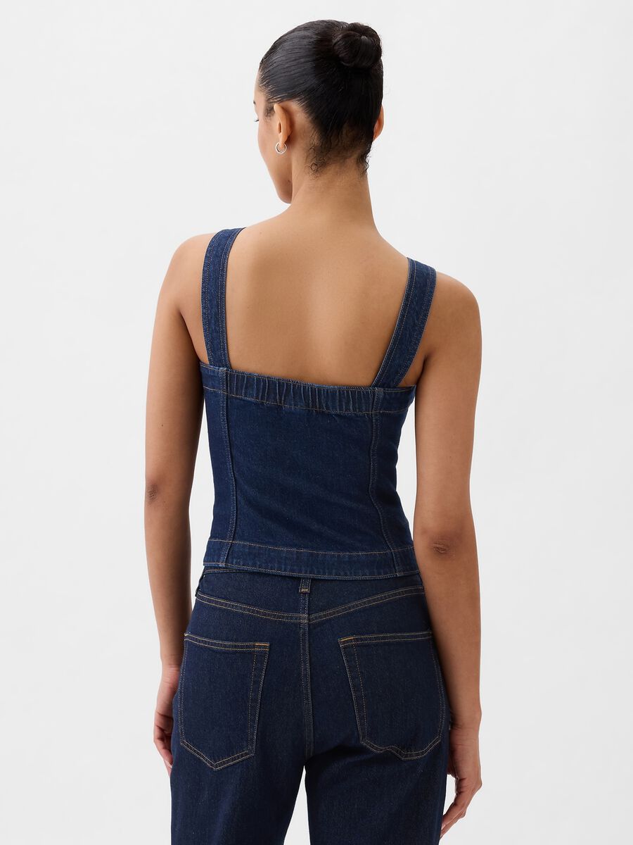 Top in denim con bottoni Donna_2