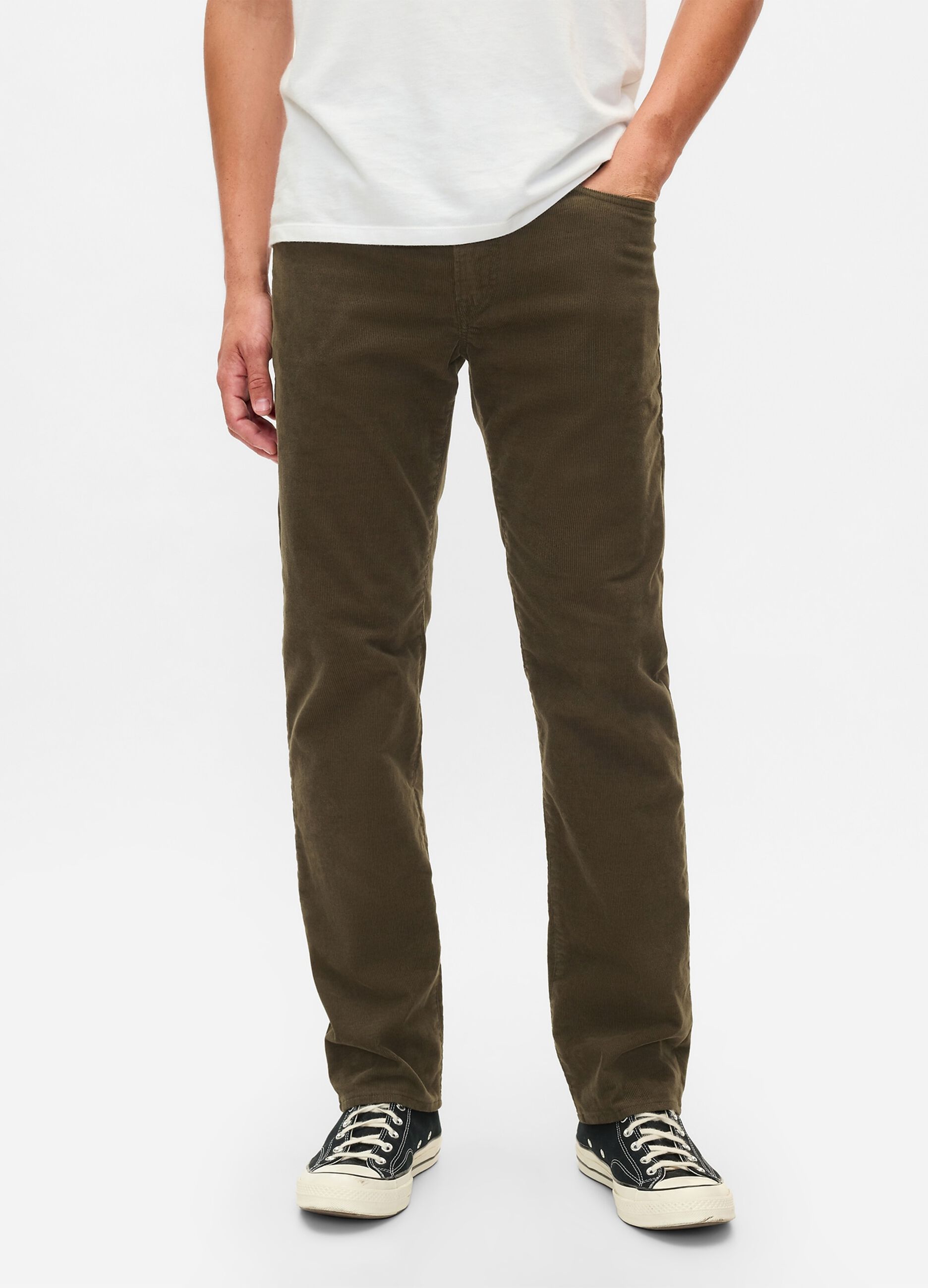 Pantalone straight fit in corduroy stretch