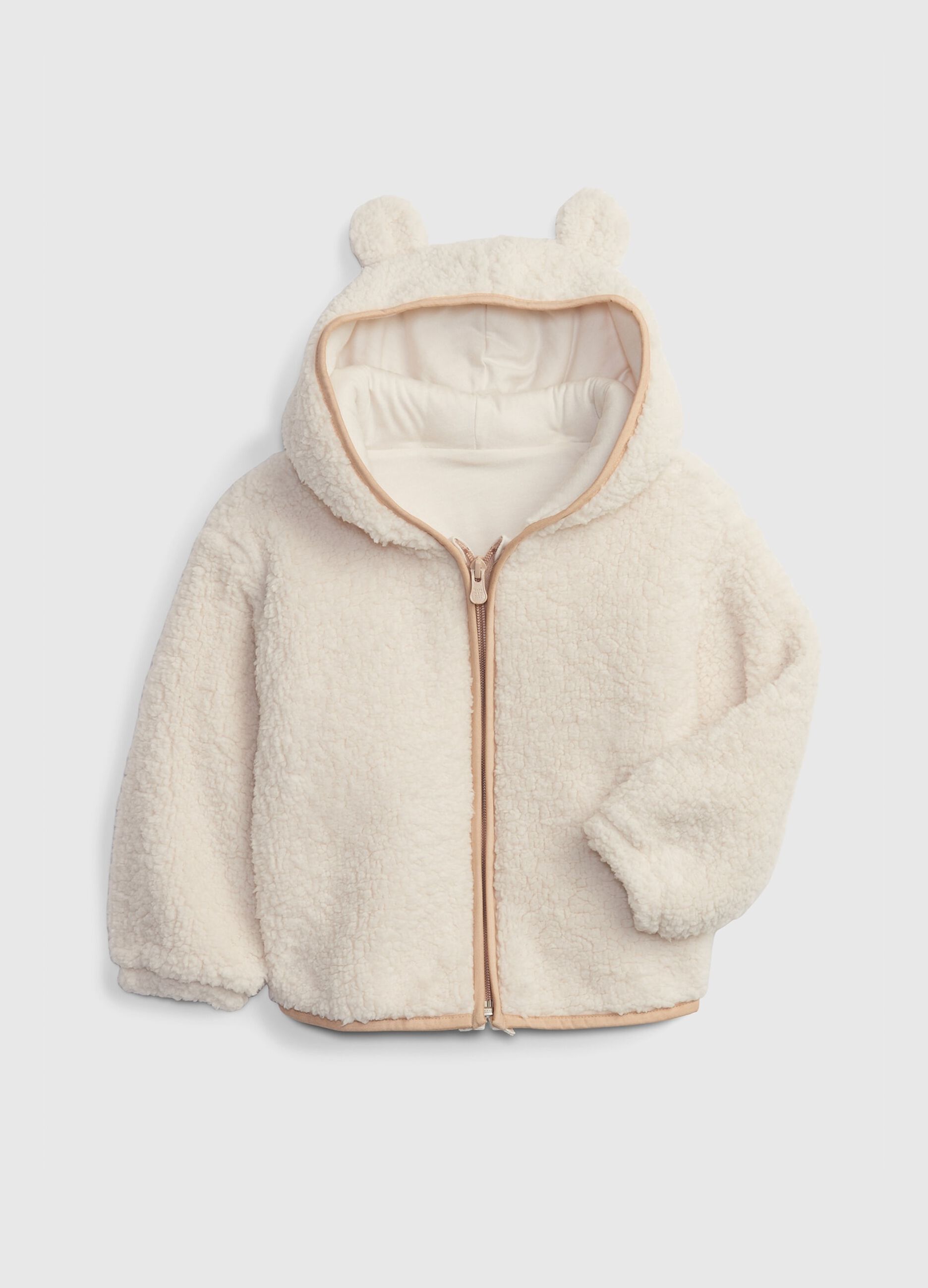 Full-zip in sherpa with hood and ears_0