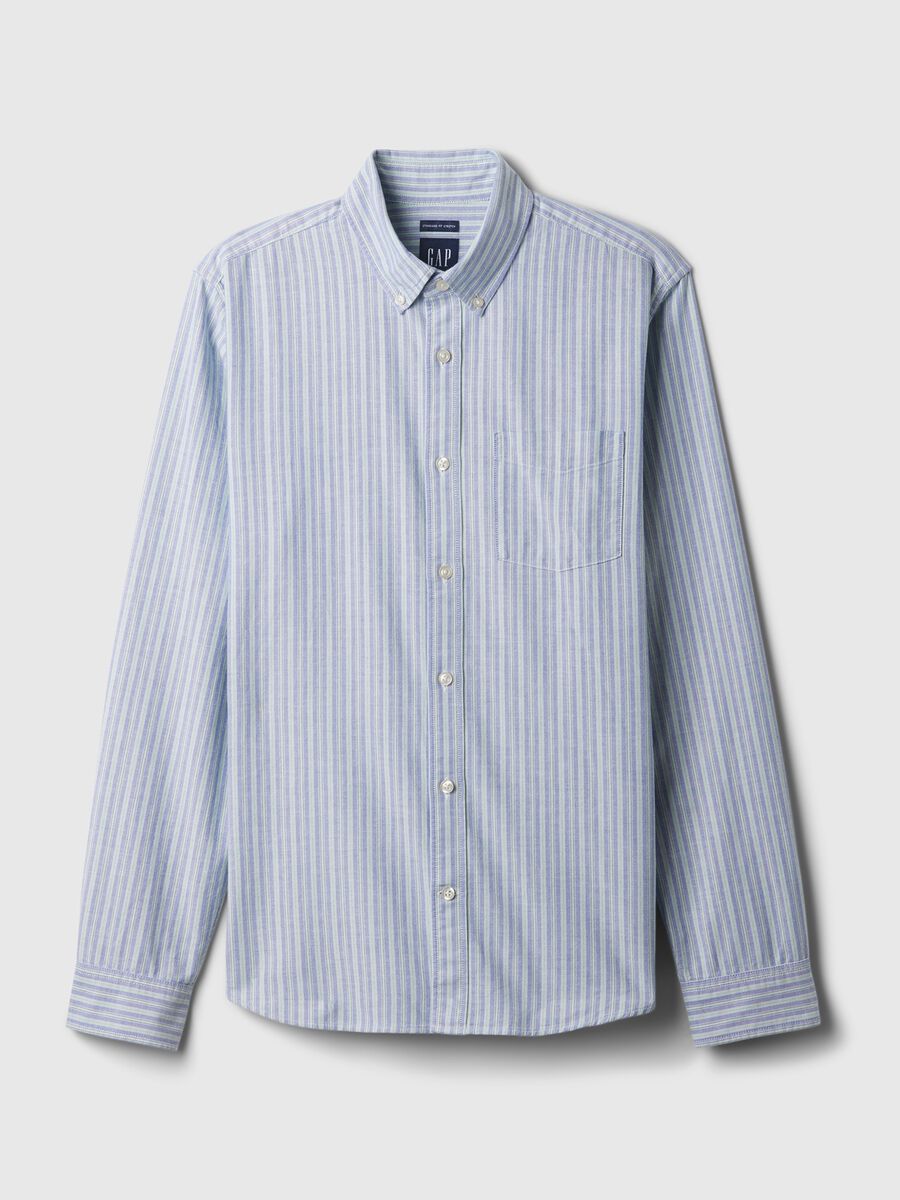 Camicia regular fit in cotone oxford a righe Uomo_3