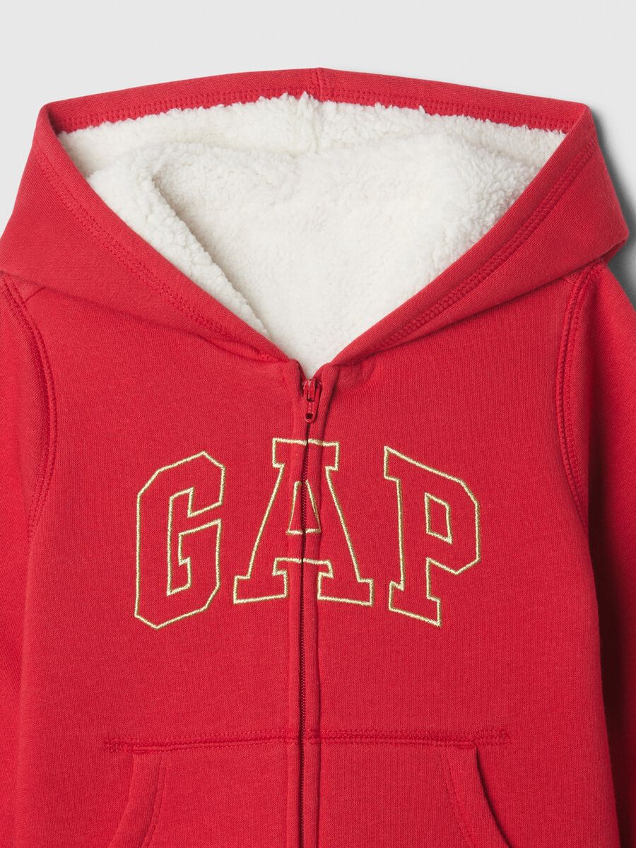 Full-zip con cappuccio interno in sherpa Bimba_2