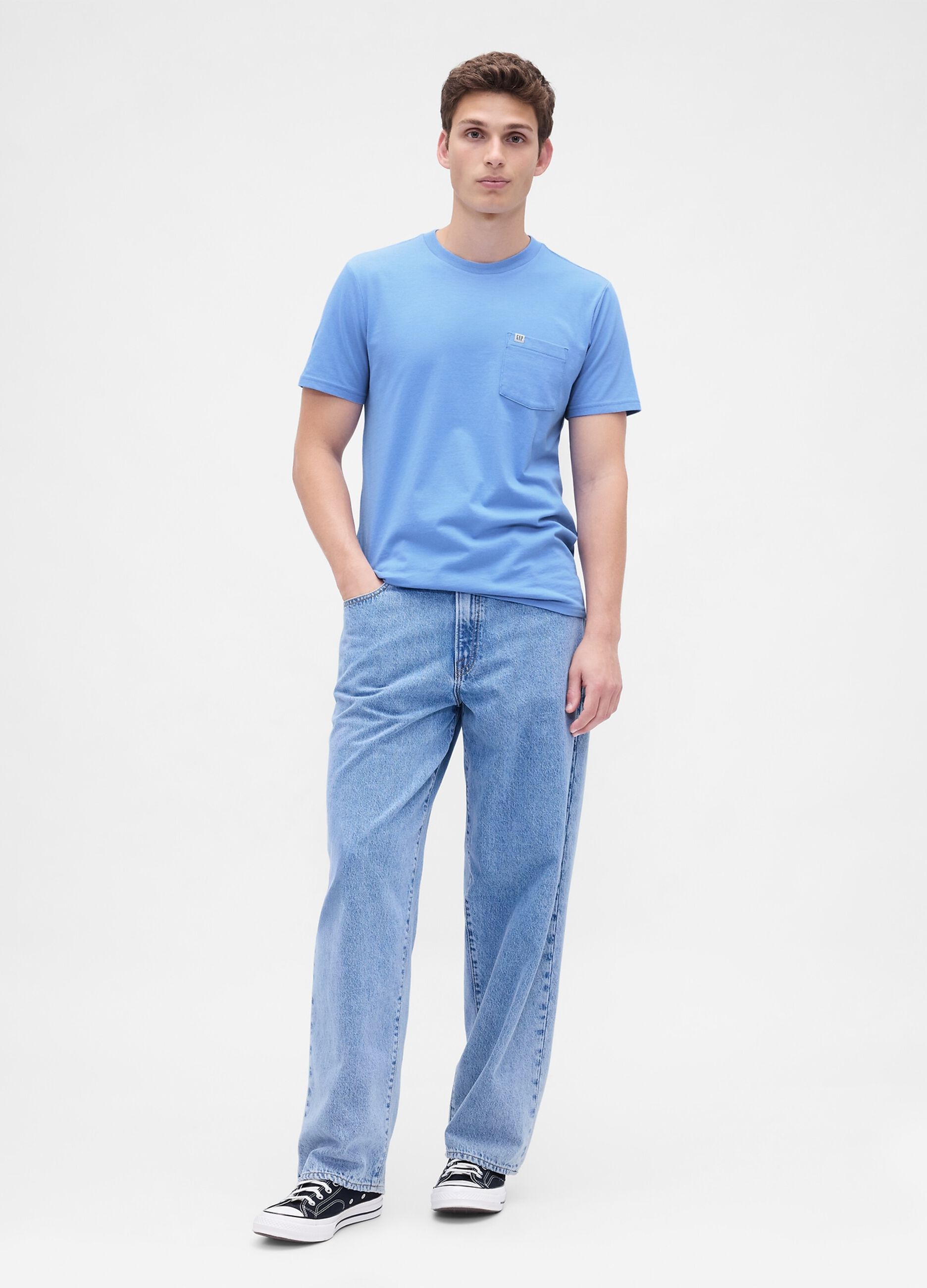 T-shirt azzurra in cotone_2