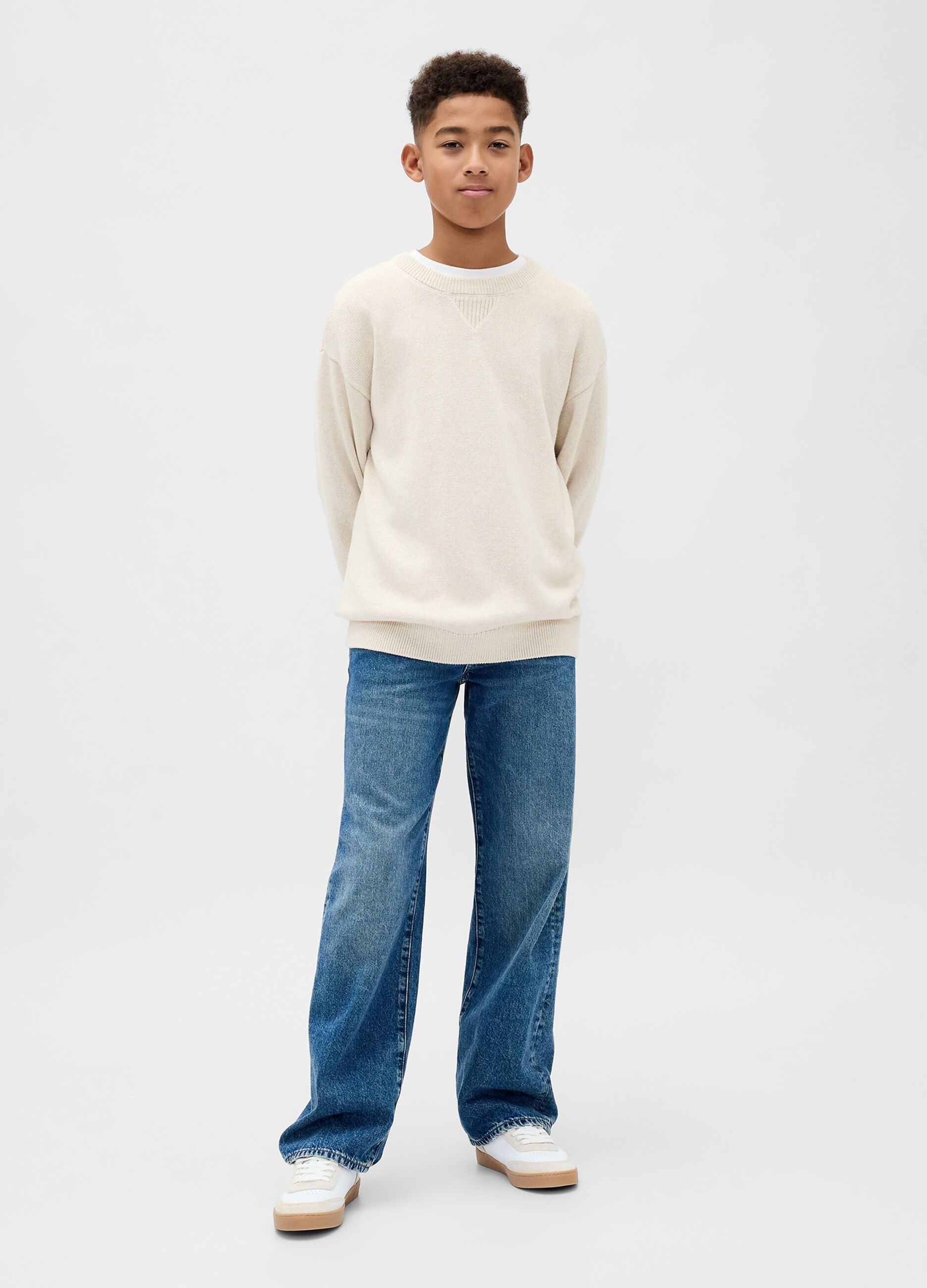 Maglione beige in cotone_2