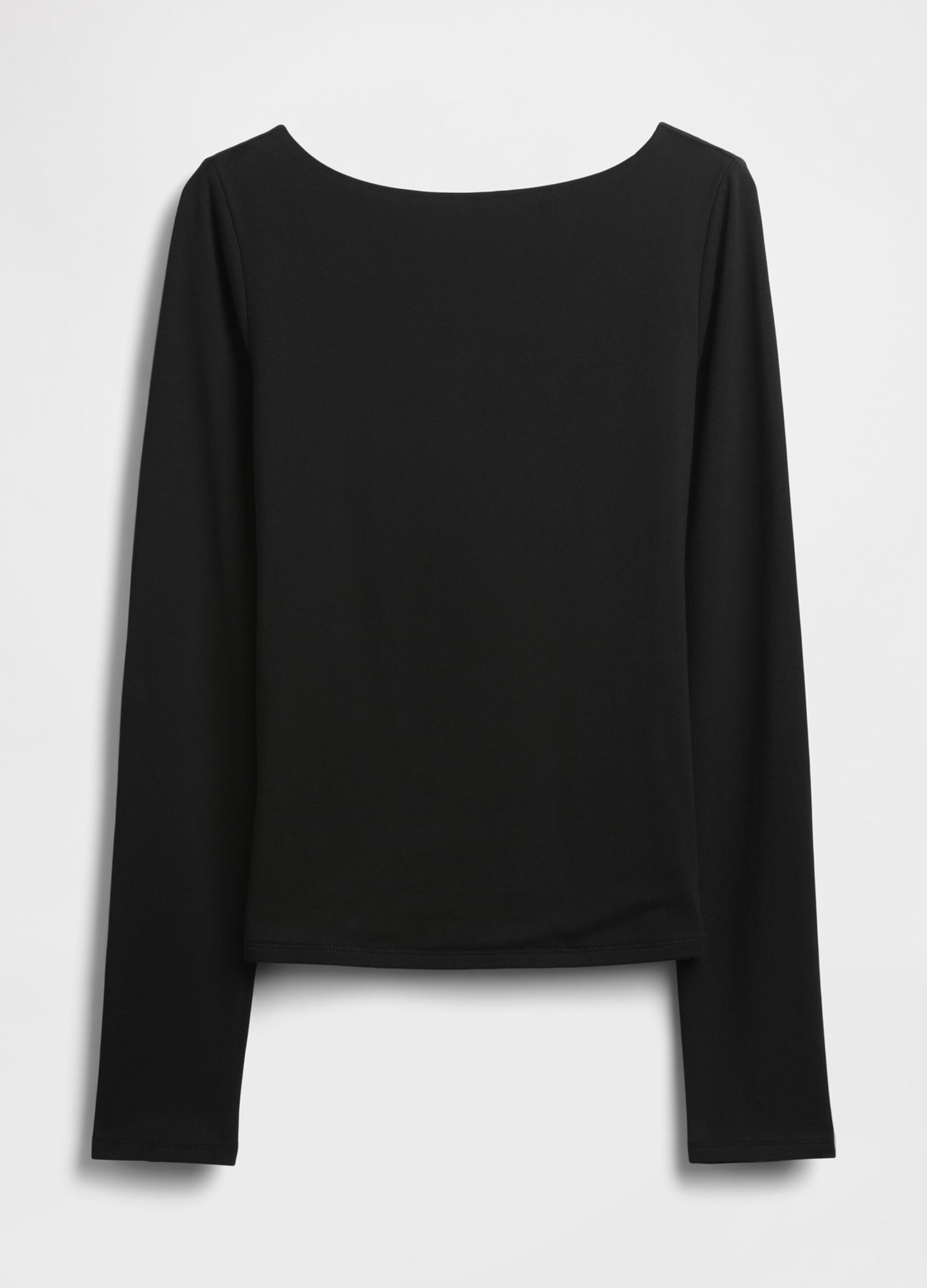 Maglia nera a maniche lunghe elasticizzata