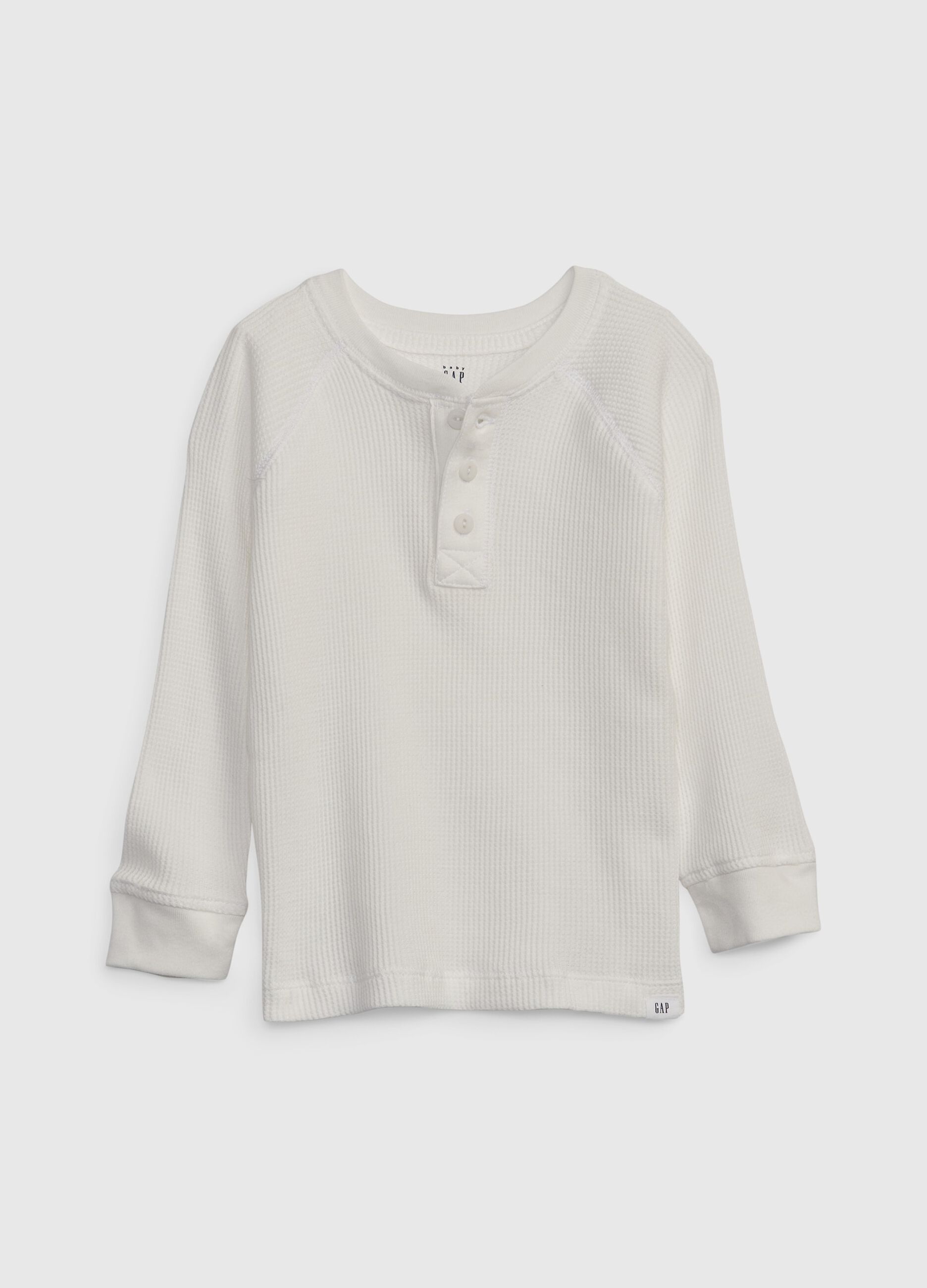 T-shirt a maniche lunghe trama waffle