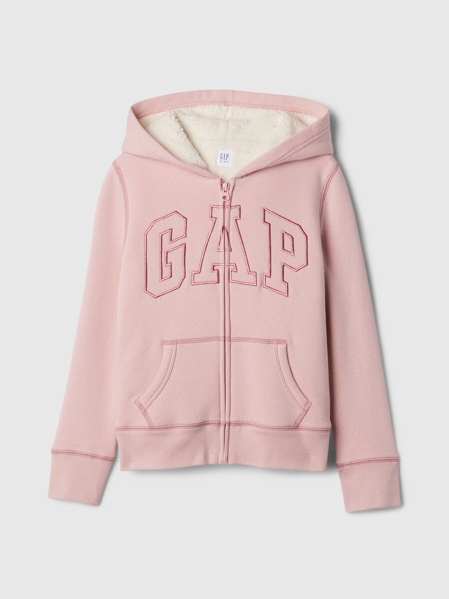 Full-zip con cappuccio interno in sherpa  Bambina_0