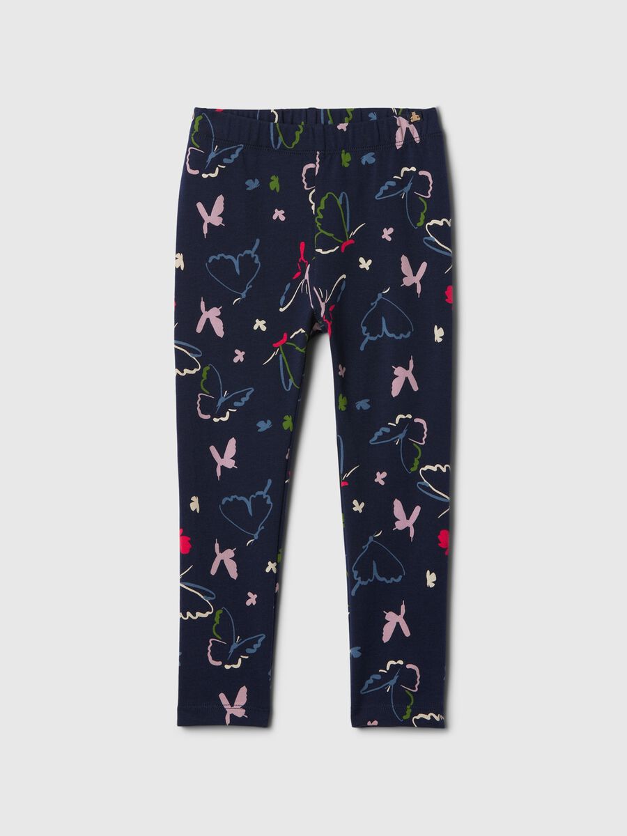 Printed stretch cotton leggings Baby Girl_0
