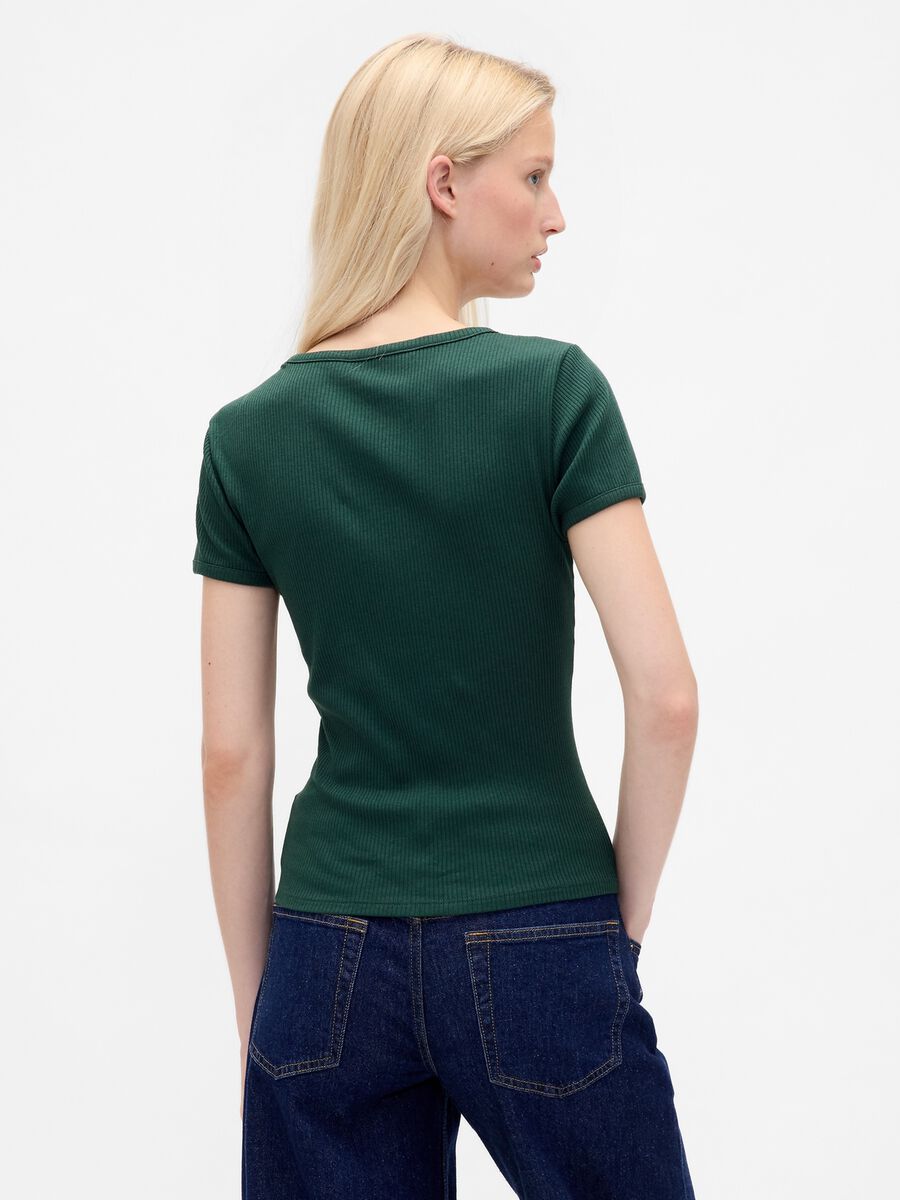 Short-sleeved green t-shirt Woman_1