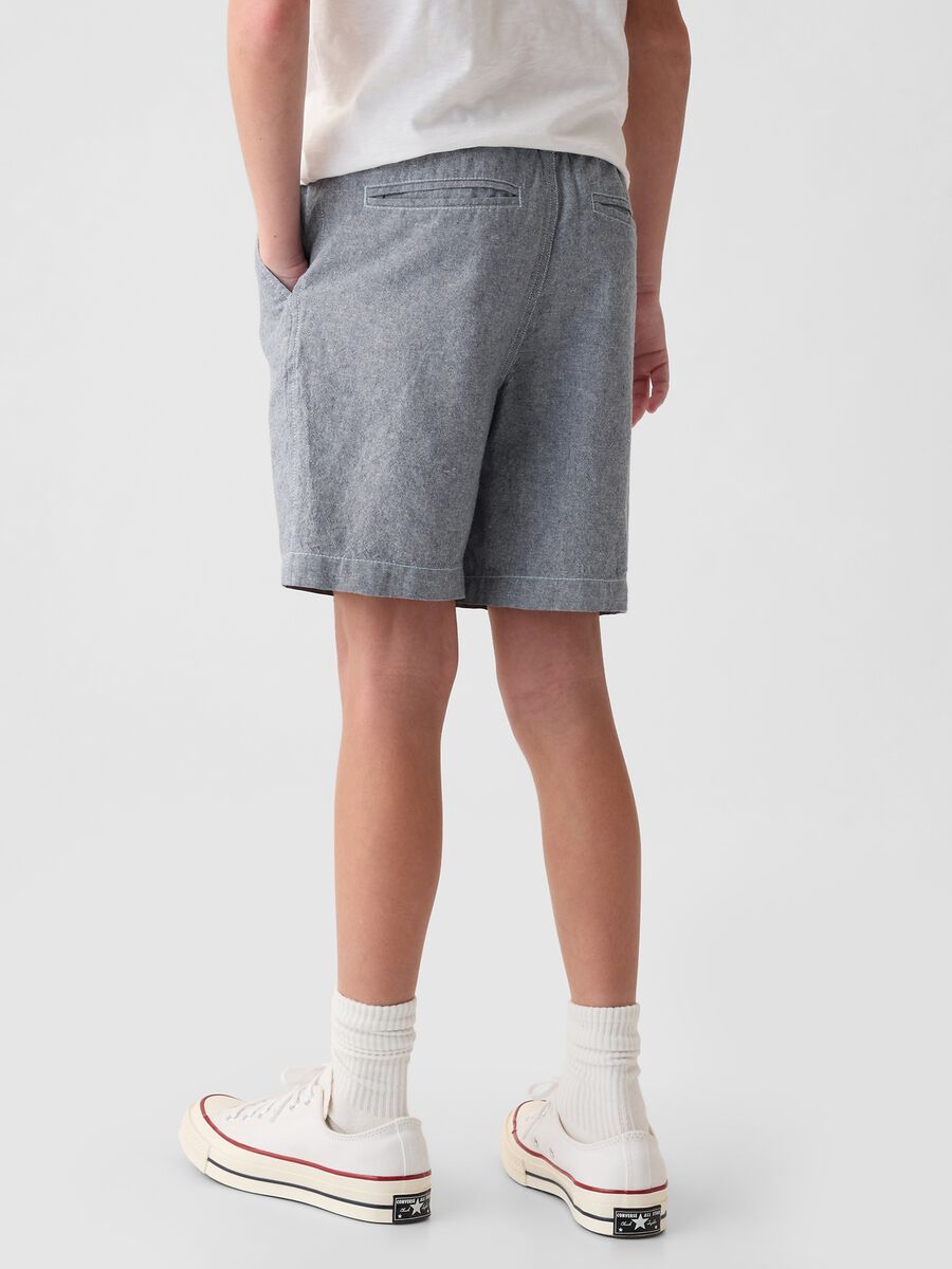 Bermuda in lino e viscosa con vita stretch Bambino_2