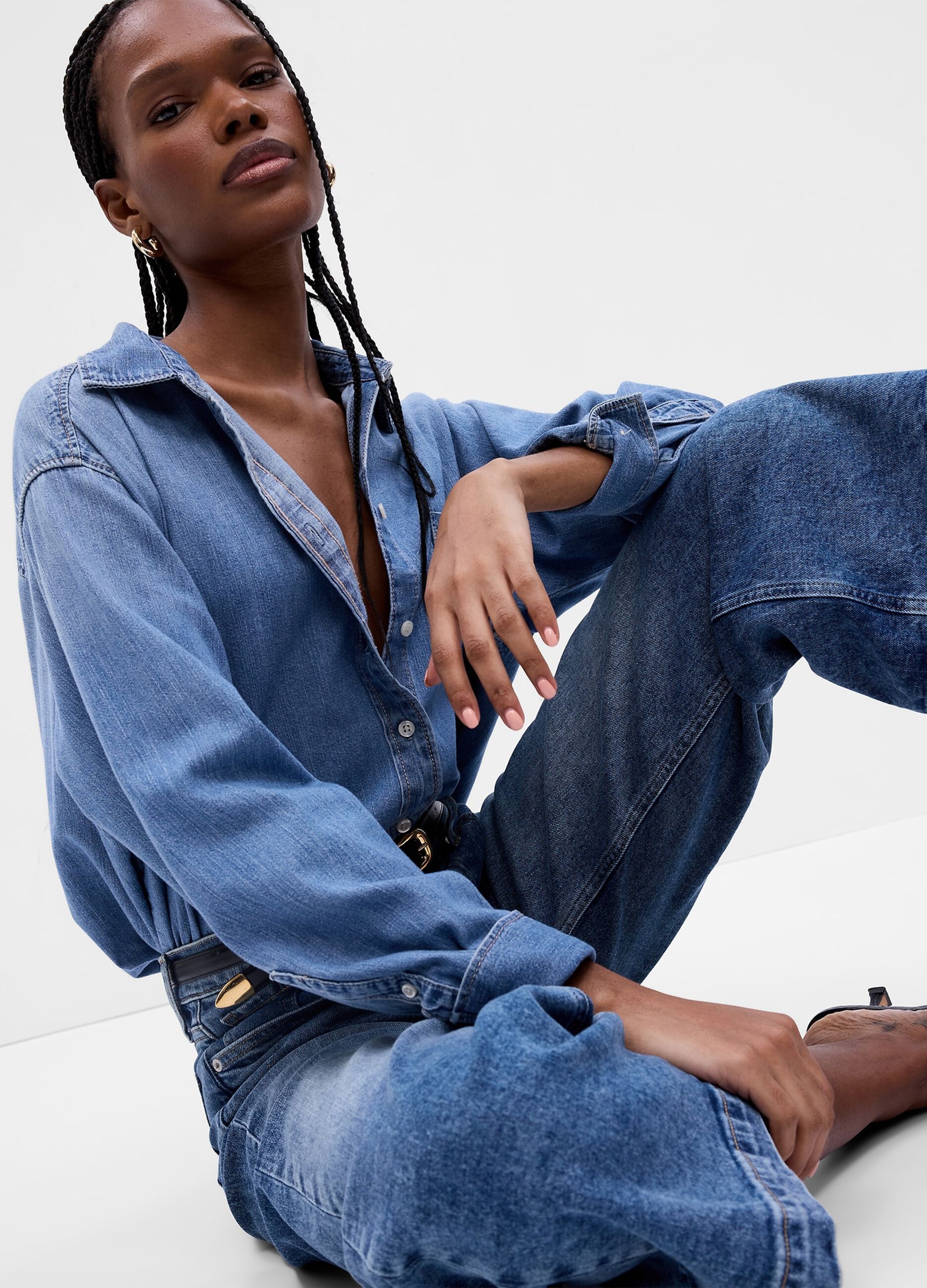 Jeans straight fit ankle a vita alta