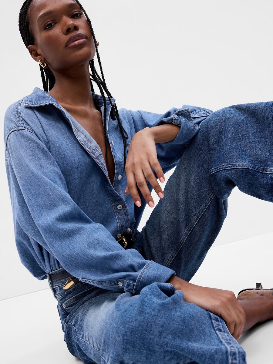 Jeans straight fit ankle a vita alta Donna_2