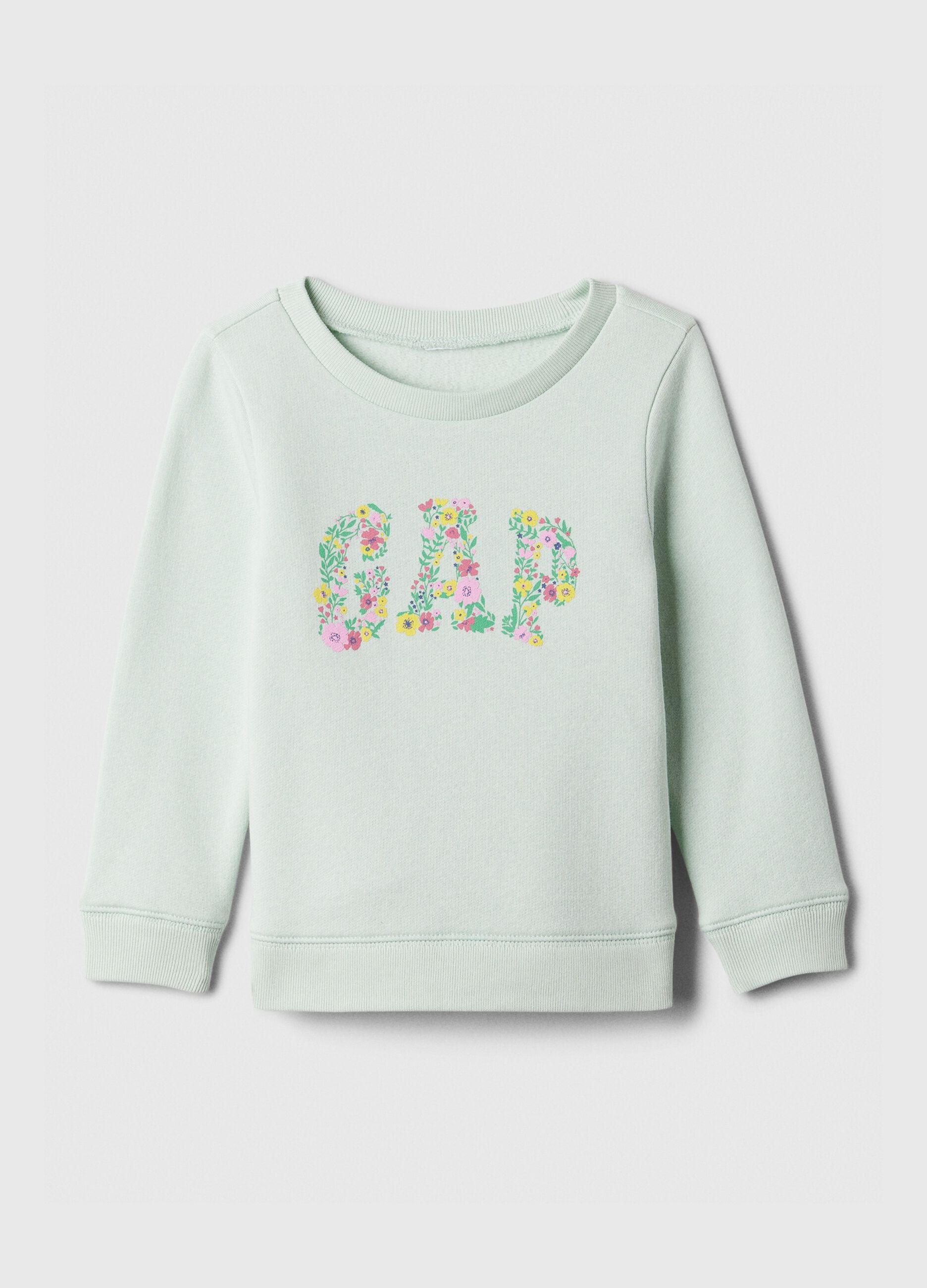 Felpa girocollo con stampa logo floreale