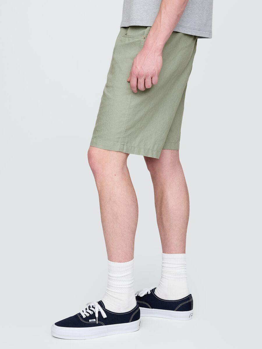 Shorts verde in lino e cotone Gap Uomo_3