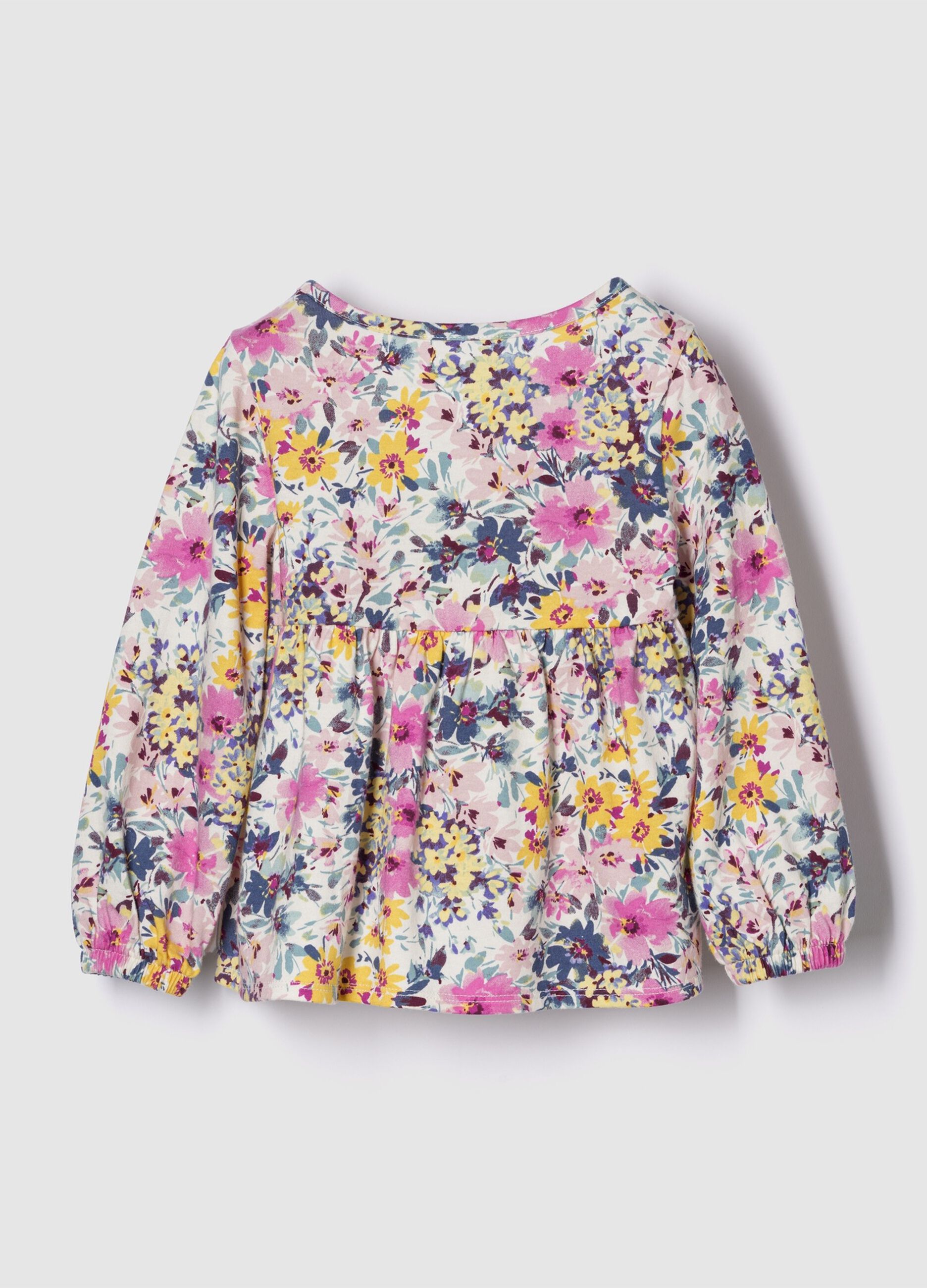 Multicoloured long-sleeved cotton top_1