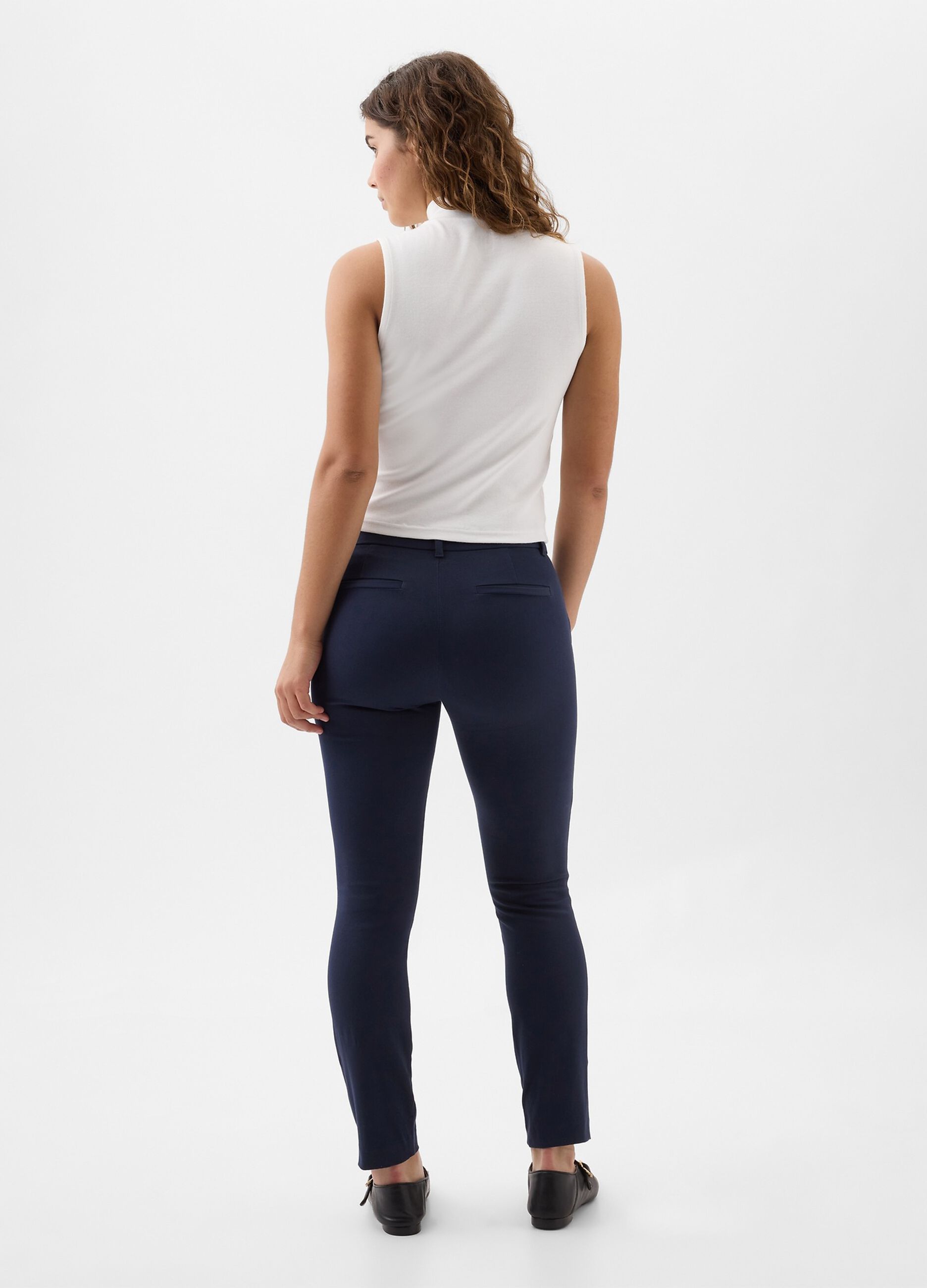 Pantalone a sigaretta in cotone stretch_4
